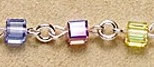 multicolor cube bead Rosary bracelet
